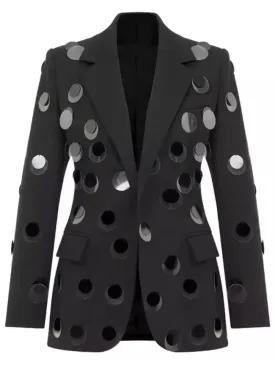 Women’s Black Blazer with Large Paillette Sequins