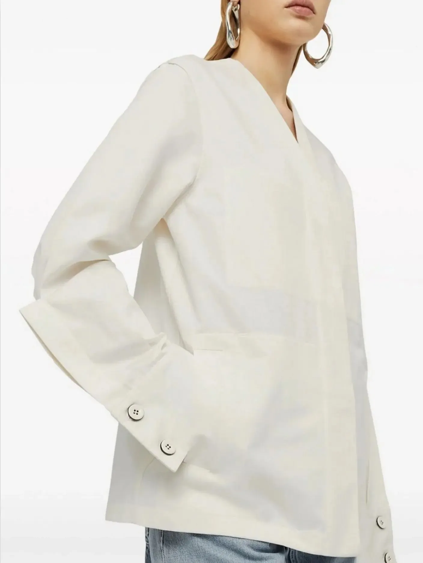 Women’s Cotton Raised Placket Utility Shirt-Jacket