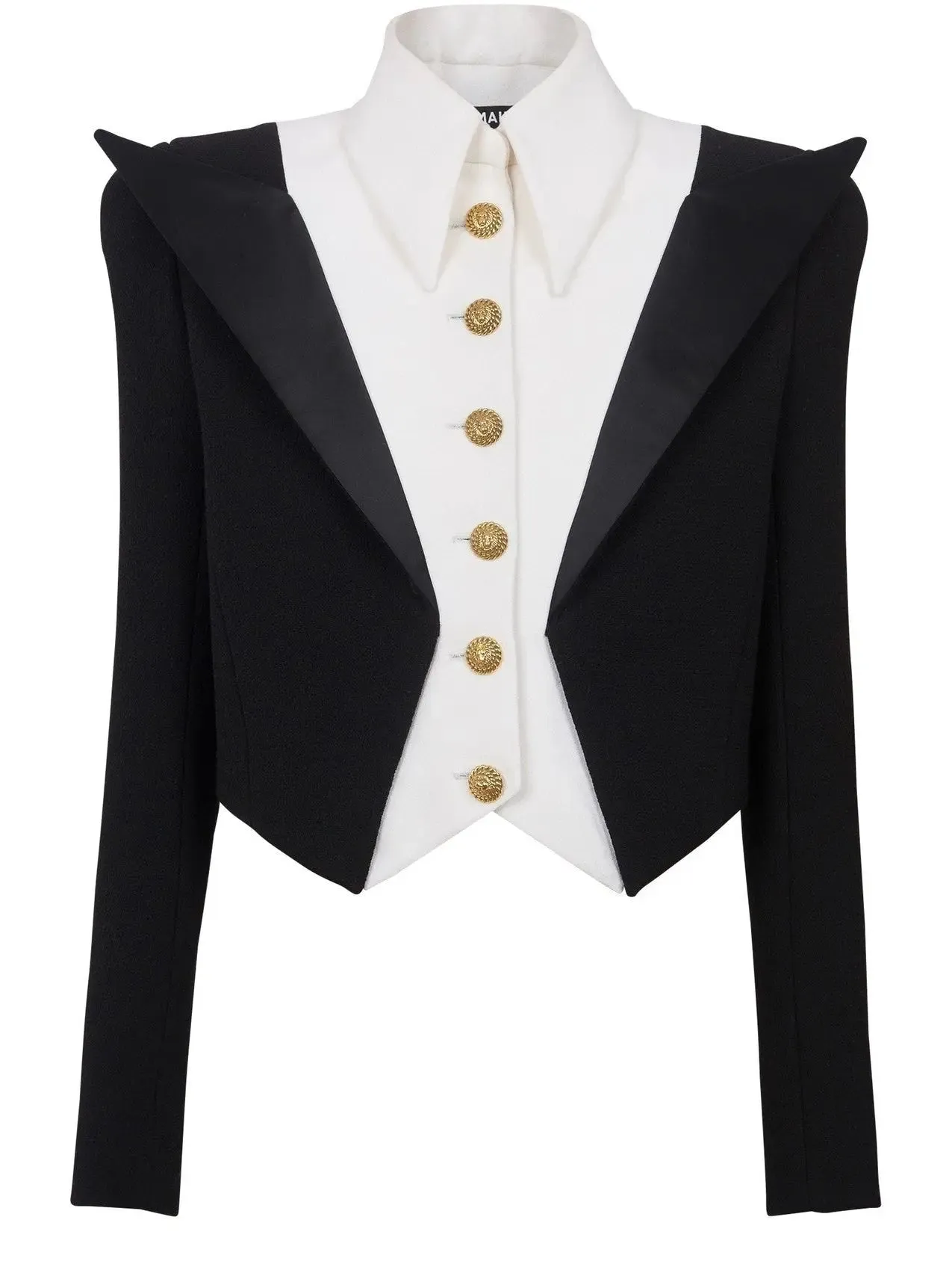 Women’s Cropped 6-Button Crepe Jacket