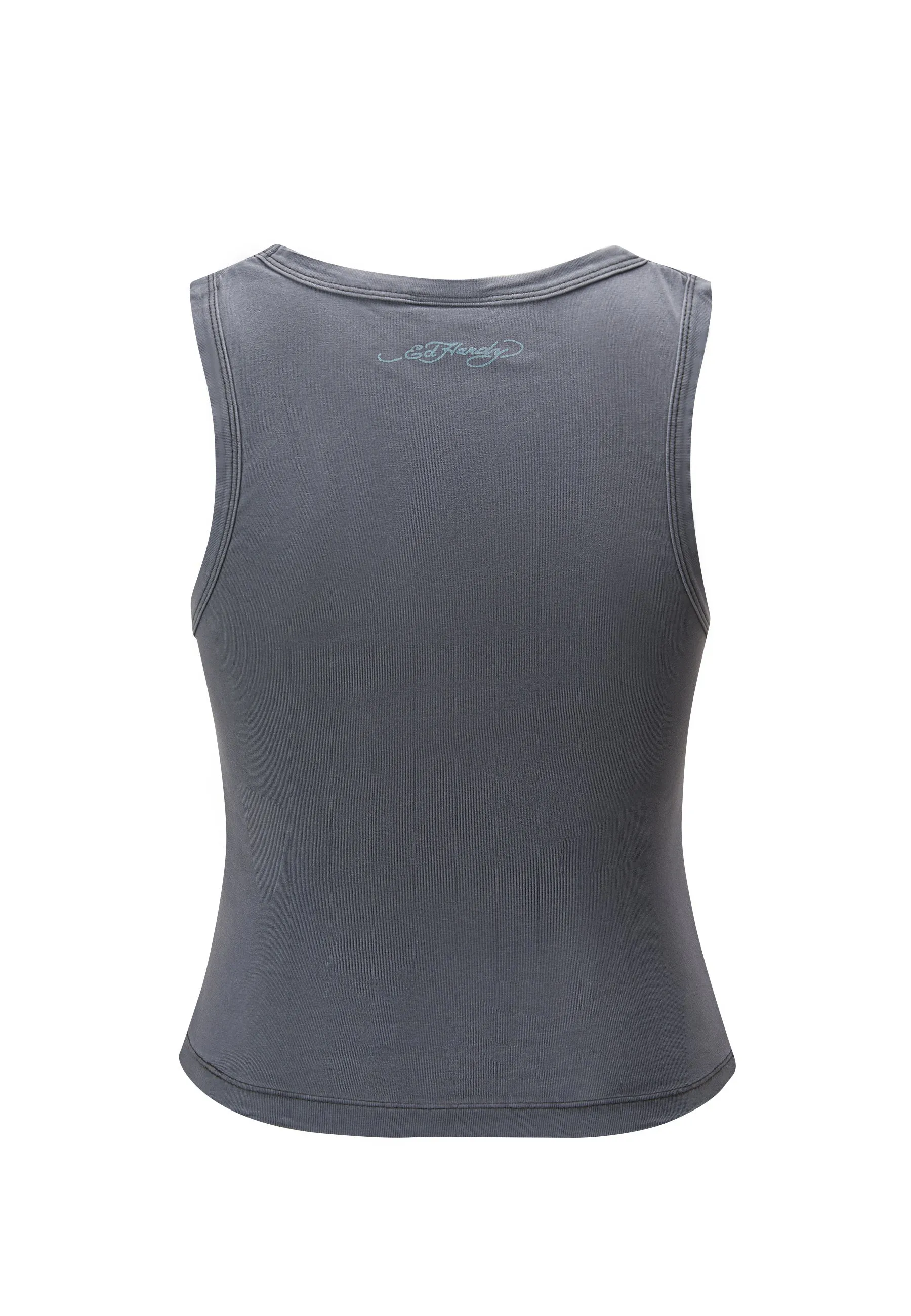 Womens Vibrant Dragon Cropped Vest - Charcoal