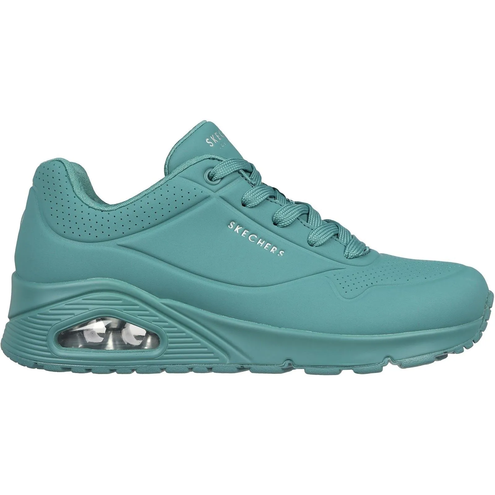 Women's Wide Fit Skechers 73690 Uno Stand On Air Sports Sneakers - Teal